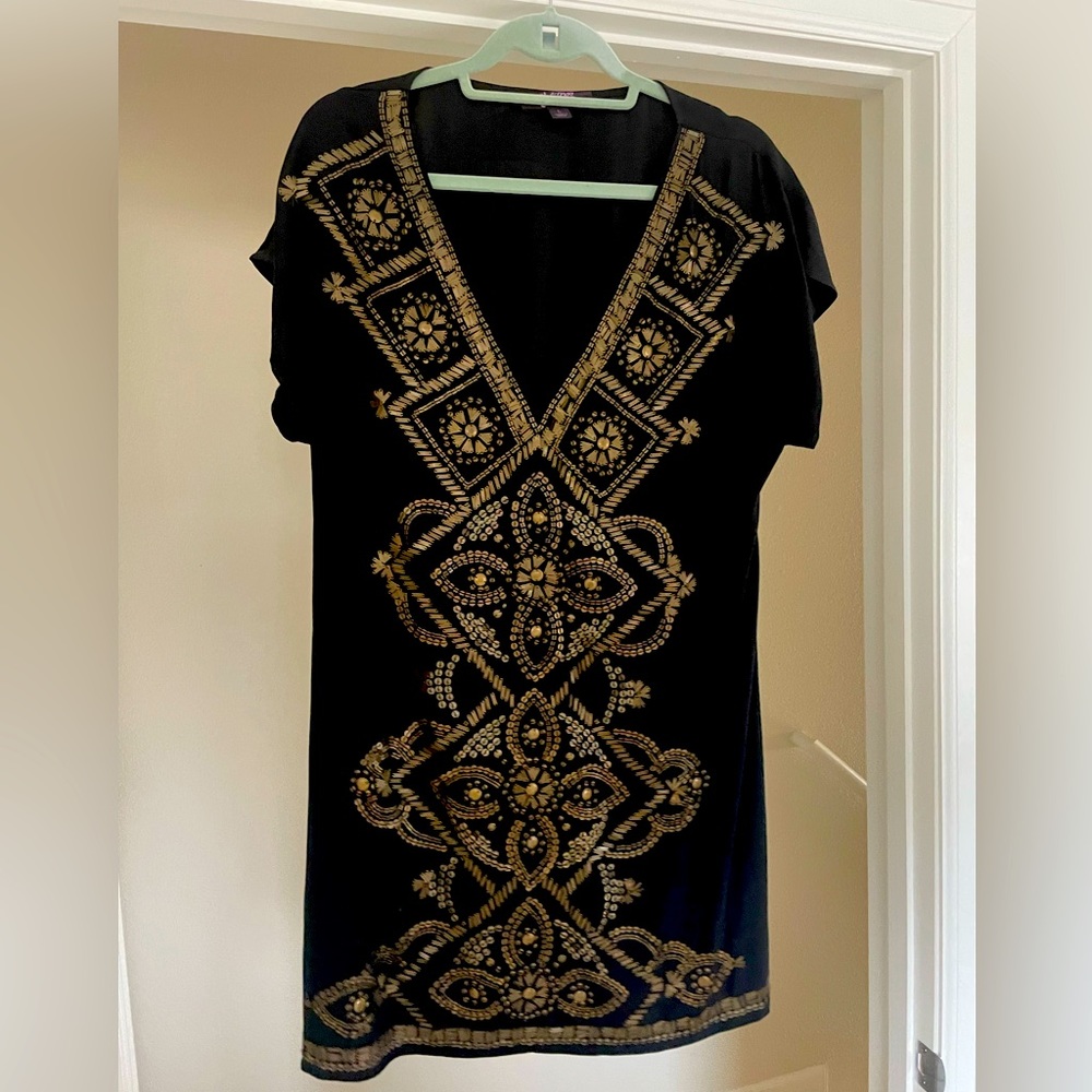 Black Dress with Bronze beaded detail